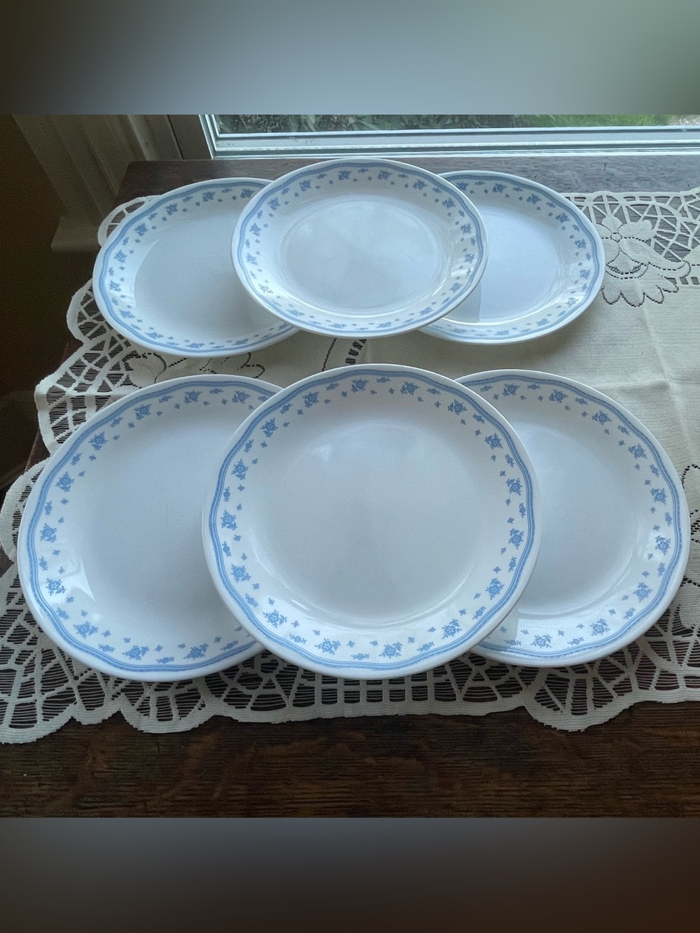 VTG Corelle by Corning Morning Blue Dinner Plates 10.25" - set of 6